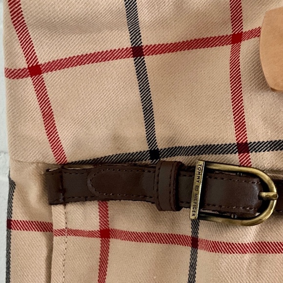 Vintage Y2K Women’s Trouser Pants Beige/tan/navy plaid Flare High rise size 8 - Picture 10 of 11